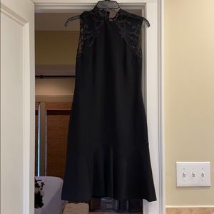 Black dress with lace upper sleeve